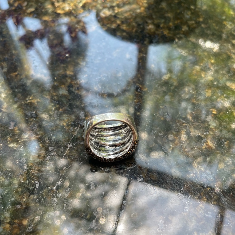 Black Zircon Marcasite Ring - Picture 5 of 5